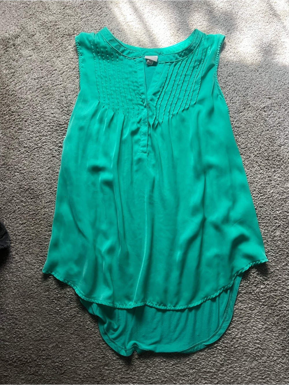 Merona Teal Sleeveless Pintuck Chiffon Camisole